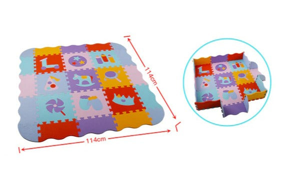 Tapis mousse dessin de jouets avec clôture