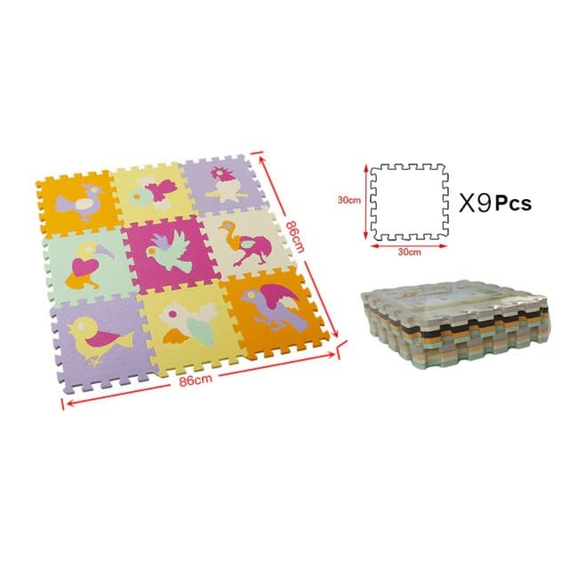 Tapis mousse pour chambre bébé avec des oiseaux