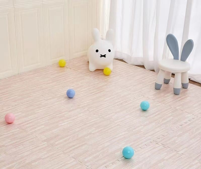 Tapis puzzle de sol bébé en mousse style parquet