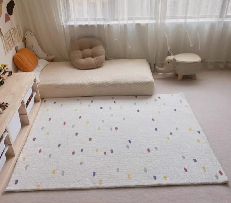 Tapis à pois colorés pour chambre d'enfant