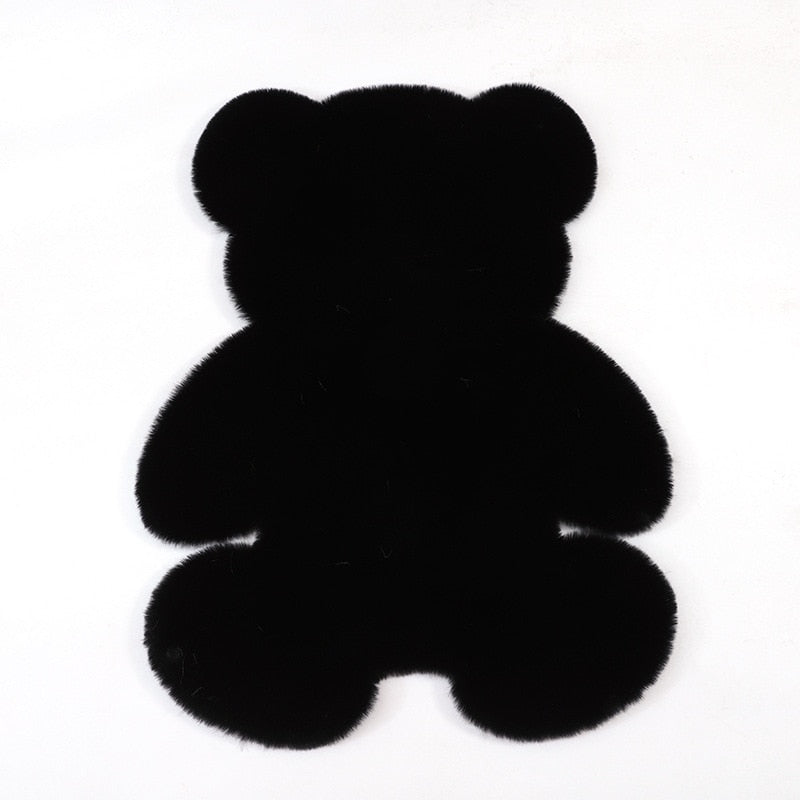 Tapis de sol moelleux en forme de nounours noir