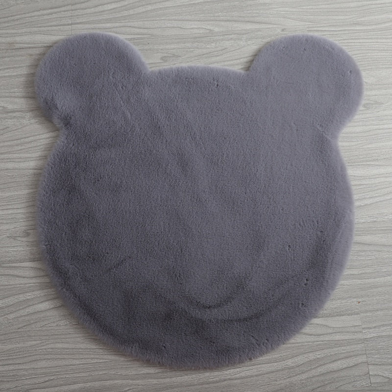 Tapis chambre enfant tête ours gris