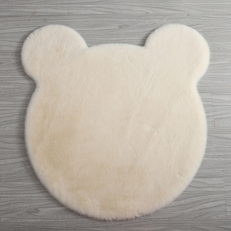 Tapis chambre enfant tête ours beige
