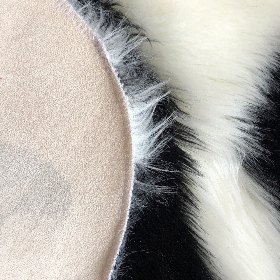 Tapis chambre enfant panda poils longs