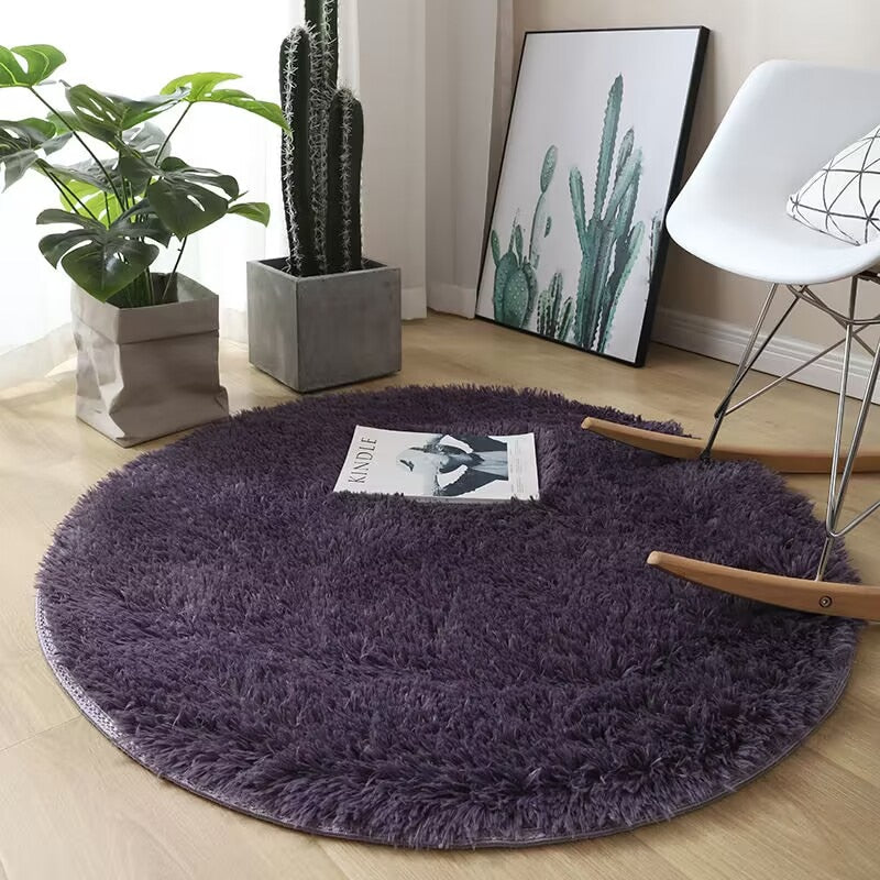 Tapis chambre ado rond fluffy
