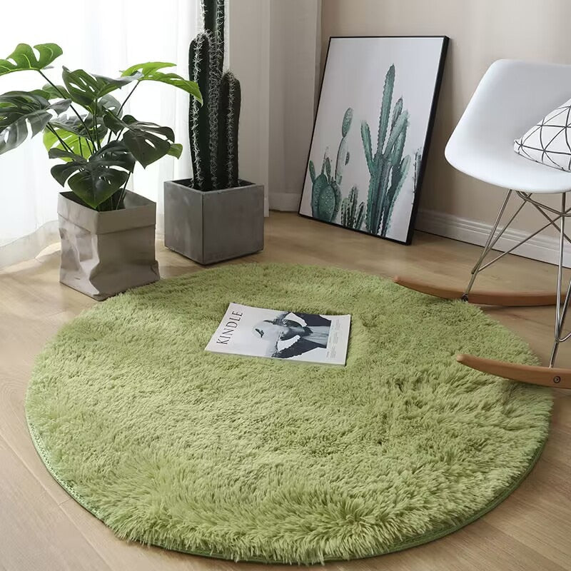 Tapis chambre ado rond fluffy