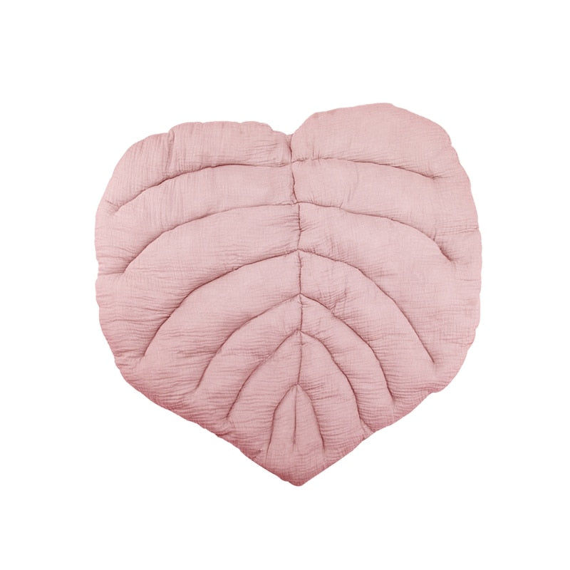 Tapis de sol bébé en forme de feuille rose
