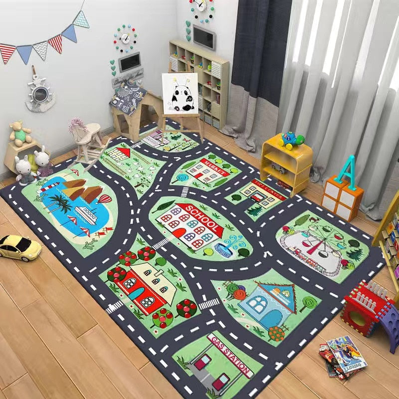 Tapis circuit voiture pour enfant école