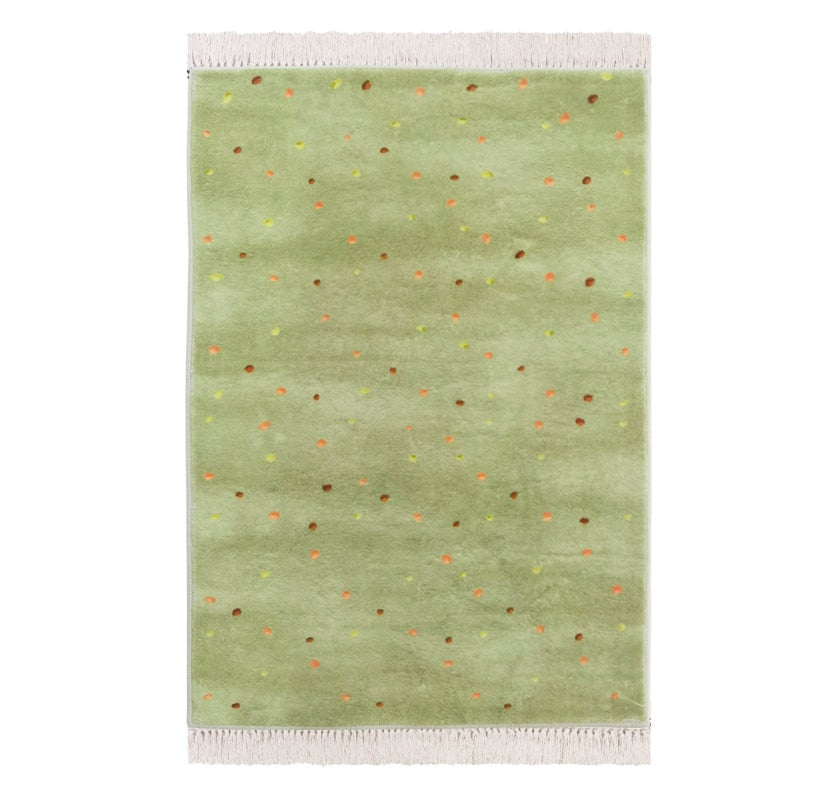 Tapis rectangle coloré franges