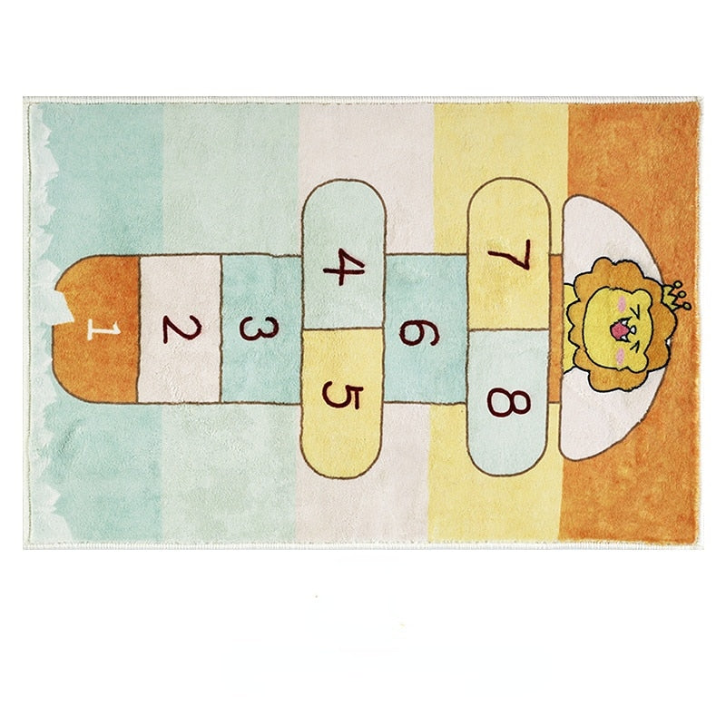 Tapis de jeu marelle pour enfant lion