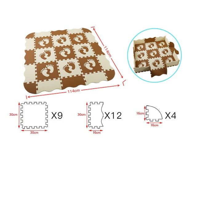 Tapis mousse formes géométriques en pas d'homme avec clôture