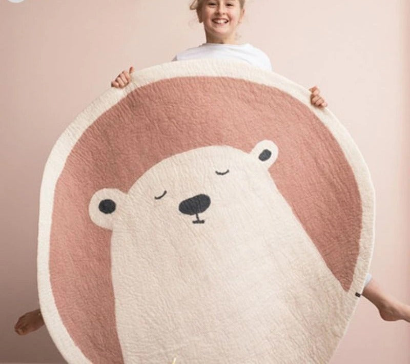 Tapis rond ours pour chambre enfant