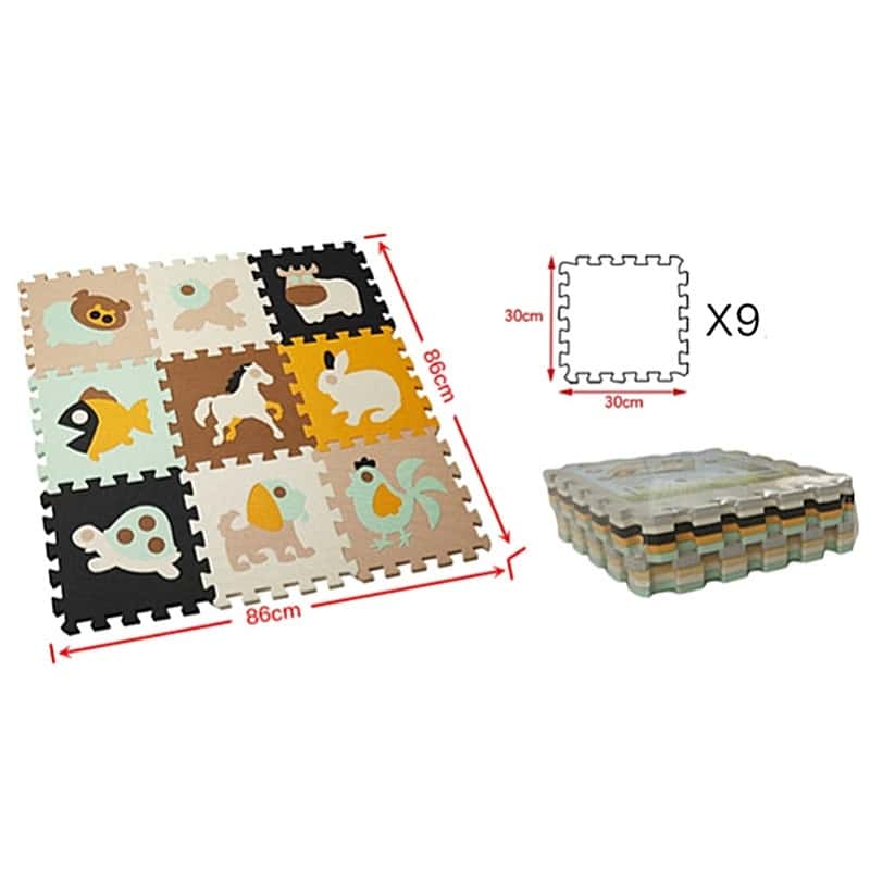 Tapis mousse pour chambre bébé avec des animaux