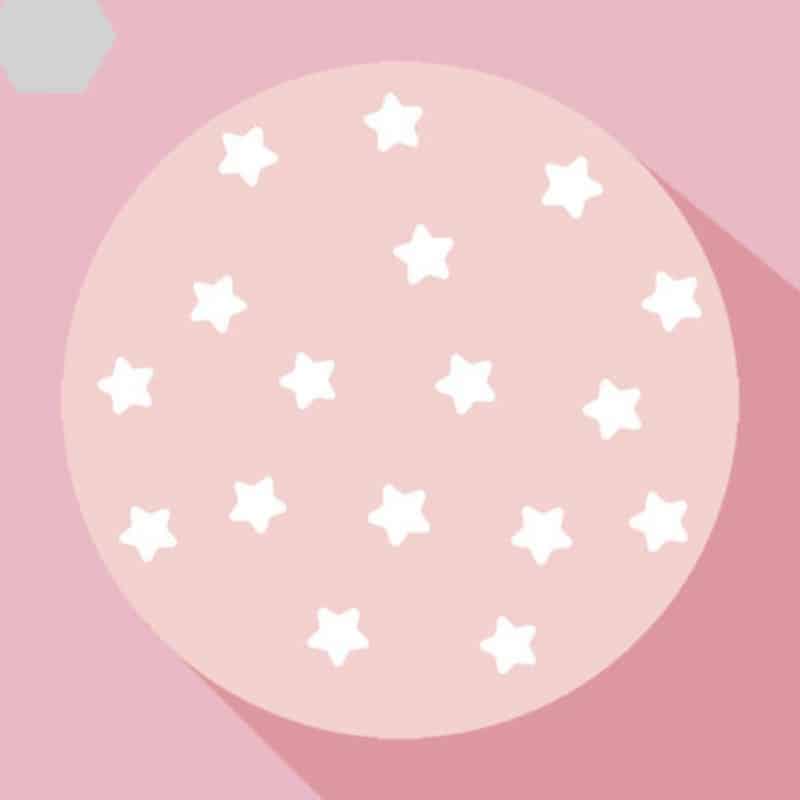 Tapis rond rose à étoiles pour chambre d'enfant