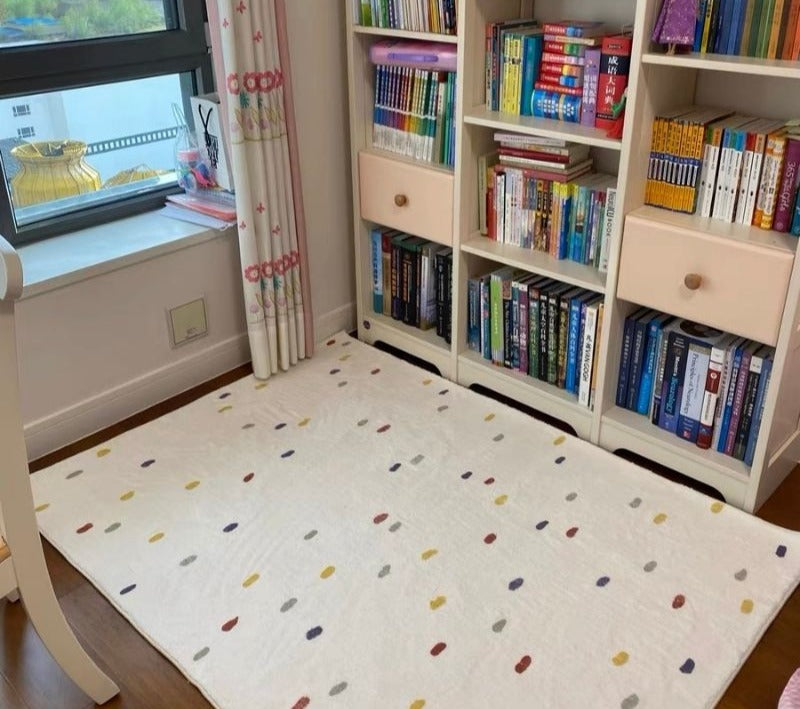 Tapis à pois colorés pour chambre d'enfant