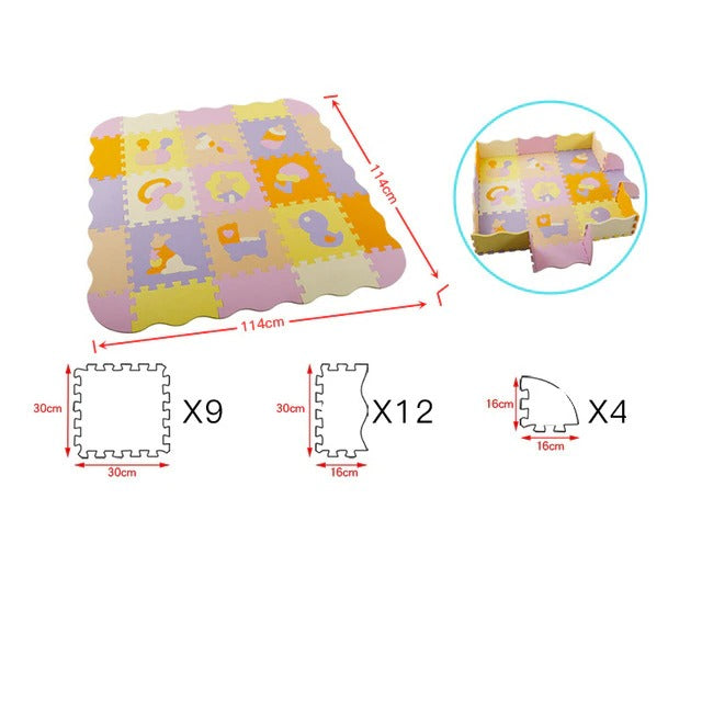 Tapis mousse dessin d'animaux avec clôture