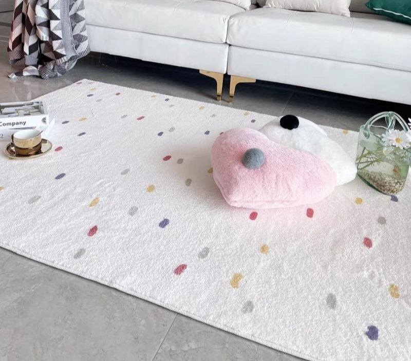 Tapis à pois colorés pour chambre d'enfant