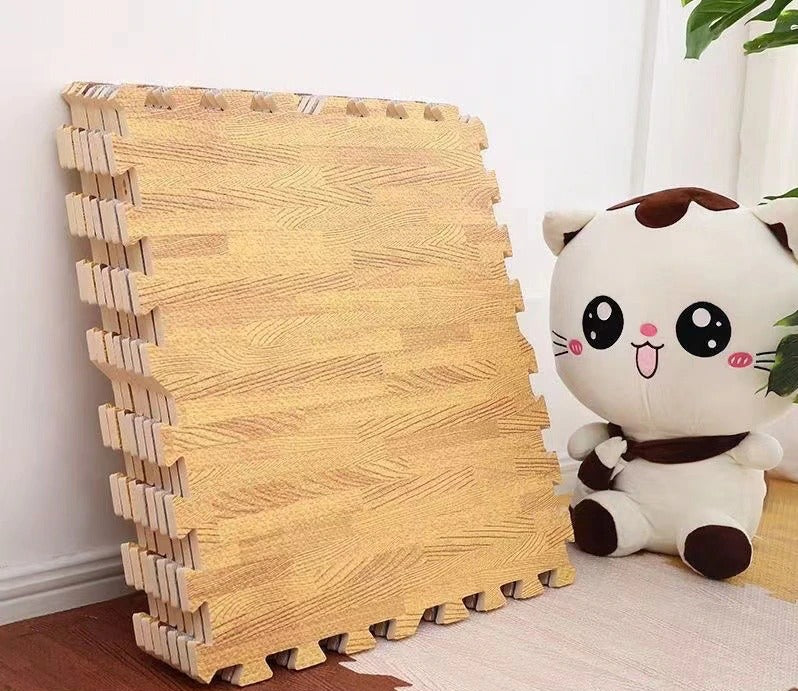 Tapis puzzle de sol bébé en mousse style parquet