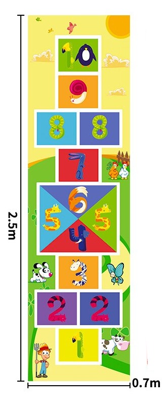 Tapis de jeu marelle pour enfant jaune