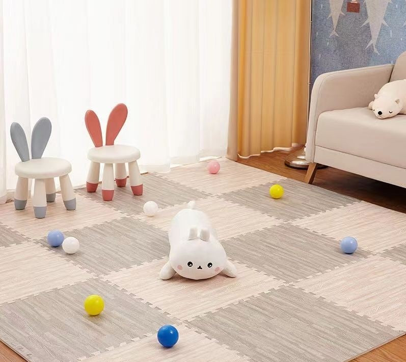 Tapis puzzle de sol bébé en mousse style parquet