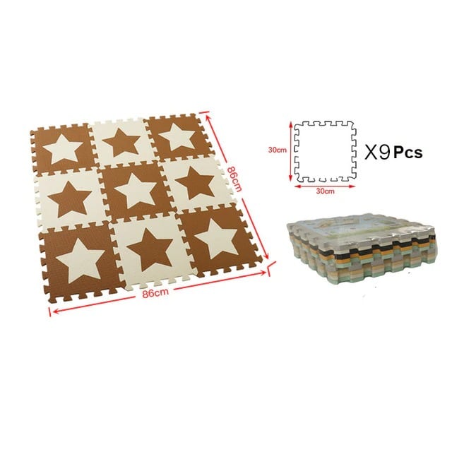 Tapis mousse pour chambre bébé avec des étoiles