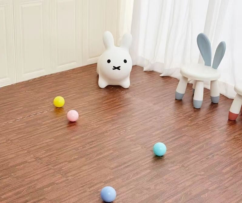 Tapis puzzle de sol bébé en mousse style parquet