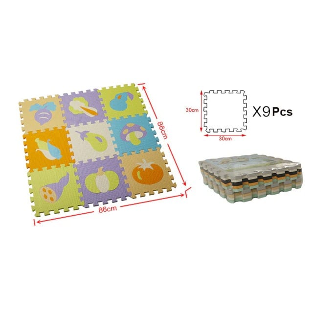 Tapis mousse pour chambre bébé fruits et légumes