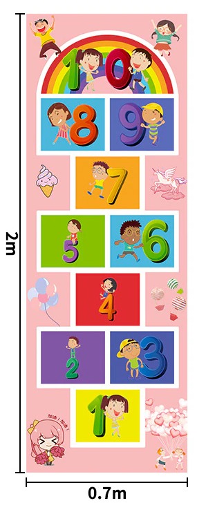 Tapis de jeu marelle pour enfant rose