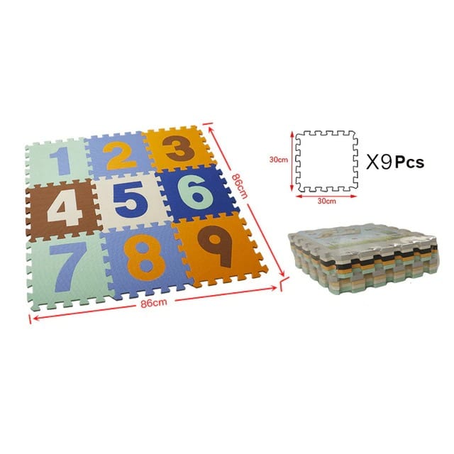 Tapis mousse pour chambre bébé avec des formes géométriques