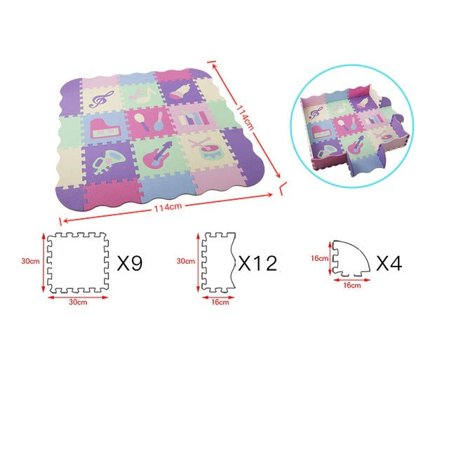 Tapis mousse dessin de jouets avec clôture