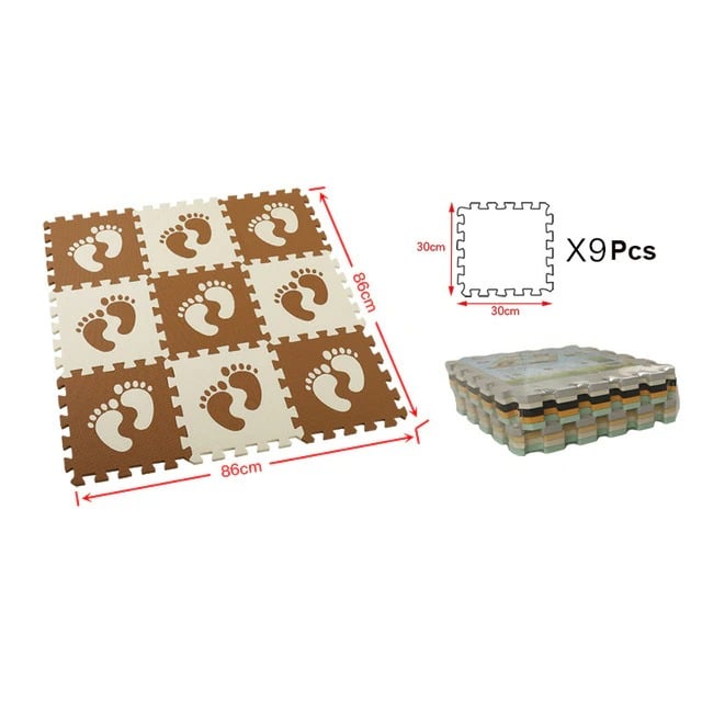 Tapis mousse pour chambre bébé avec des pas d'homme