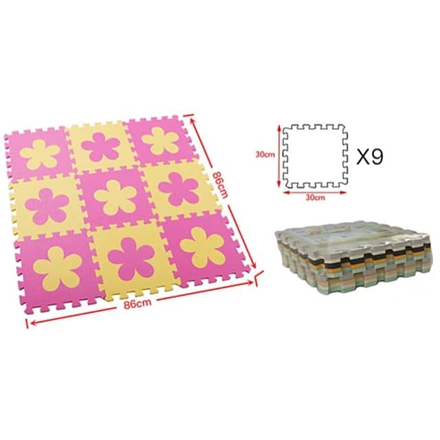 Tapis mousse pour chambre bébé avec des fleurs
