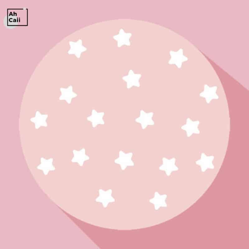 Tapis rond pour chambre d'enfant avec des ronds blancs