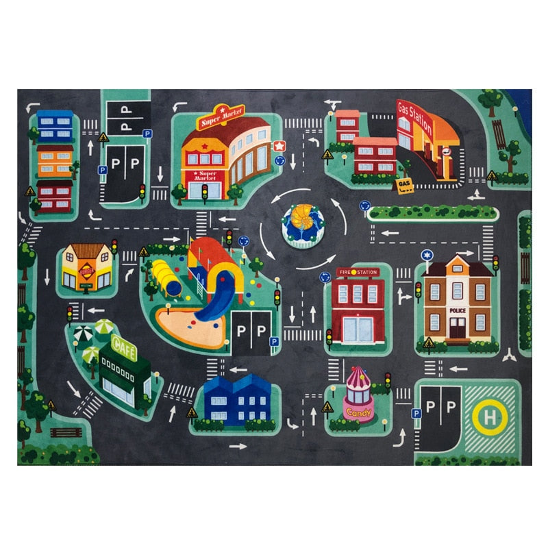 Tapis circuit voiture avec LED pour les feux