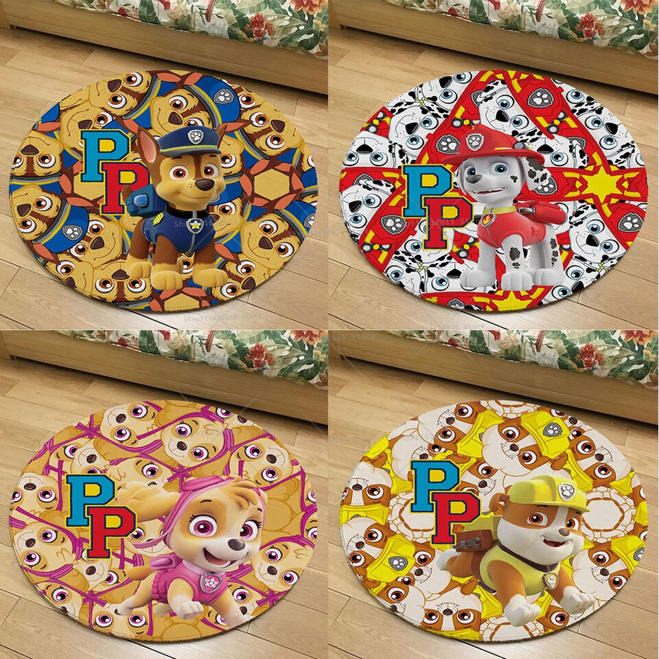 Tapis Pat'Patrouille rond pour chambre d'enfant