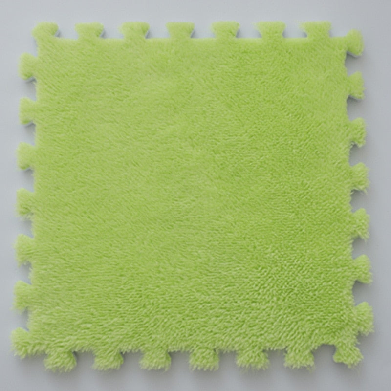 Tapis puzzle en mousse moquette vert