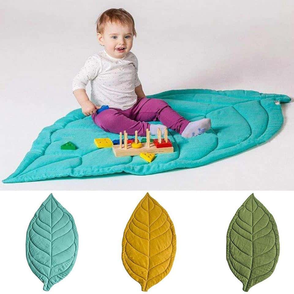 Tapis feuille pour chambre de bébé