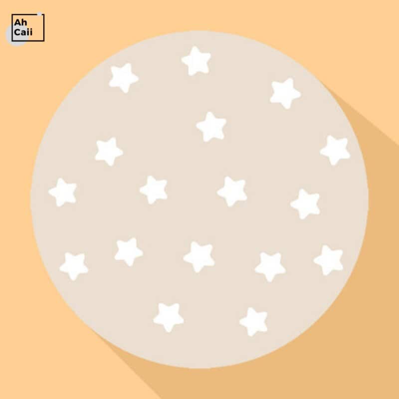 Tapis rond pour chambre d'enfant avec des ronds blancs