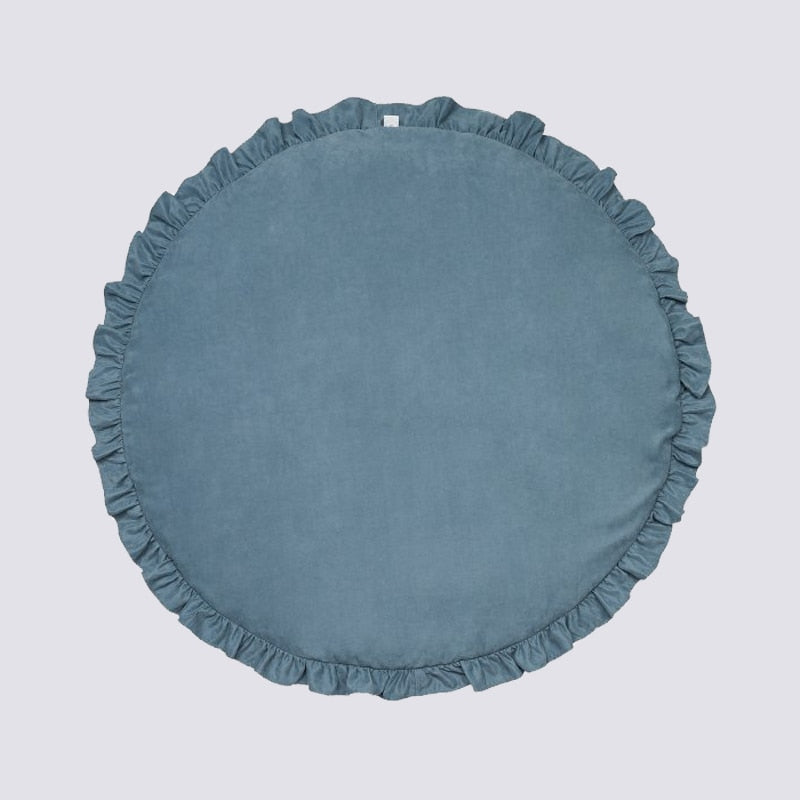 Tapis de sol bébé en coton doux bleu