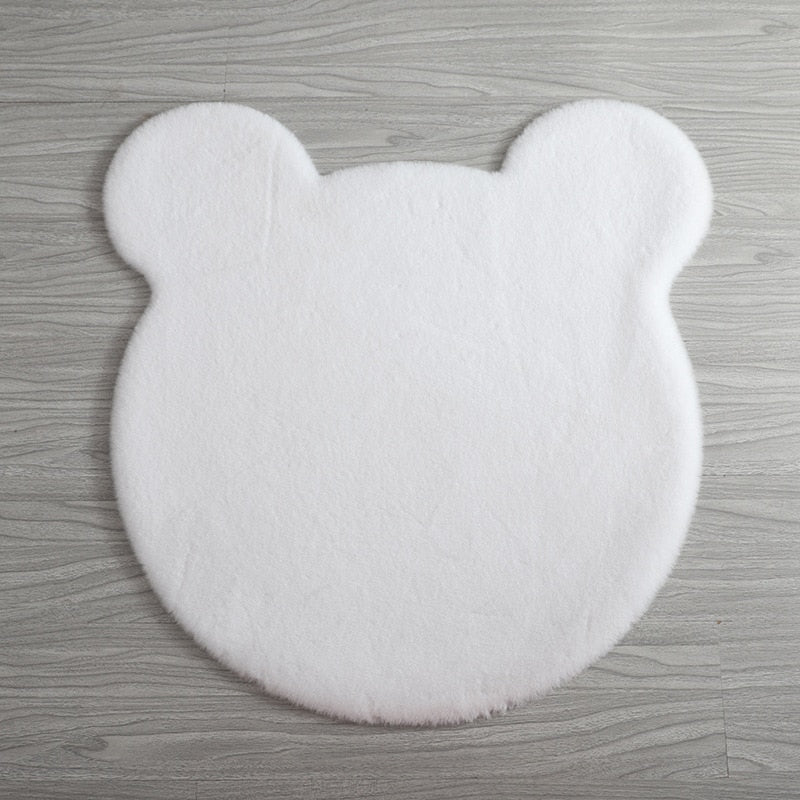 Tapis chambre enfant tête ours blanc