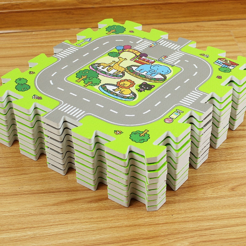 Tapis jeu chambre enfant circuit voiture