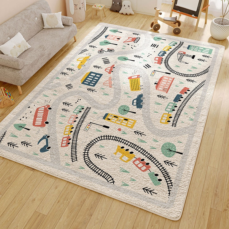 Tapis chambre enfant circuit voiture