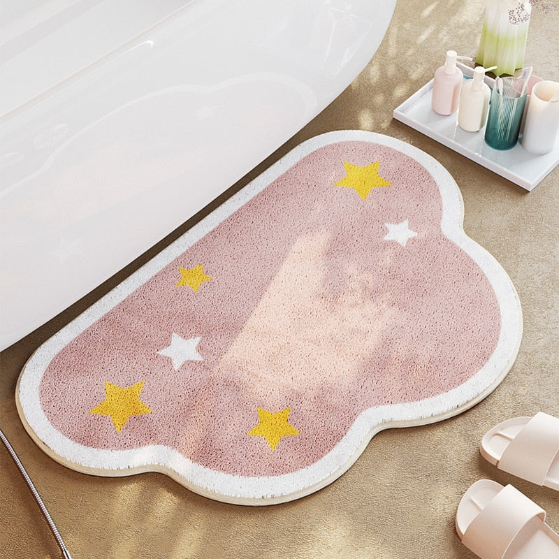 Tapis de sol enfant en forme de nuage rose