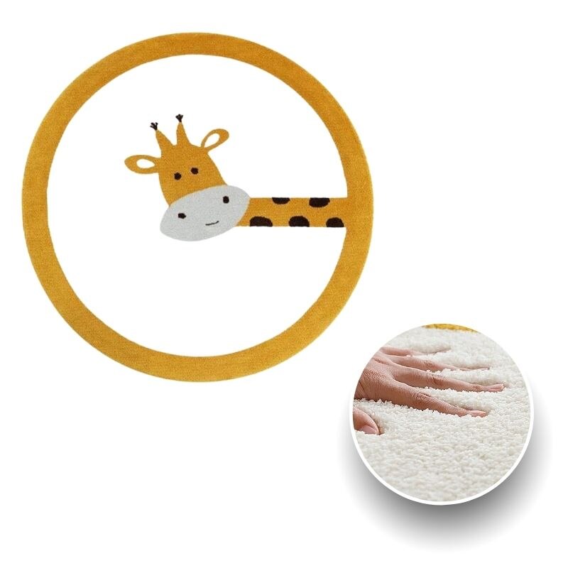 Tapis rond girafe pour chambre enfant