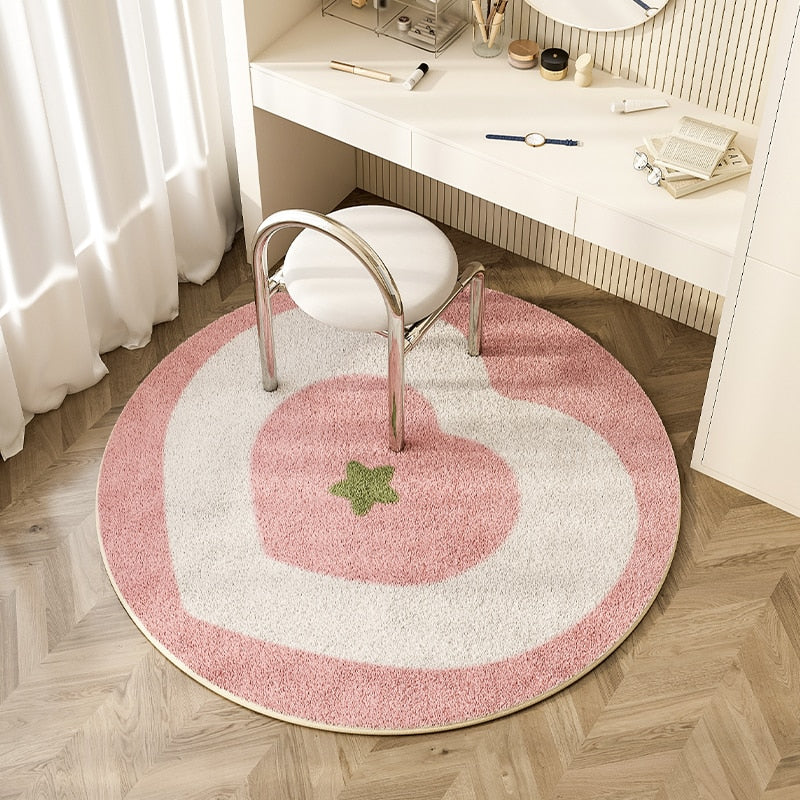 Tapis chambre fille coeur rose