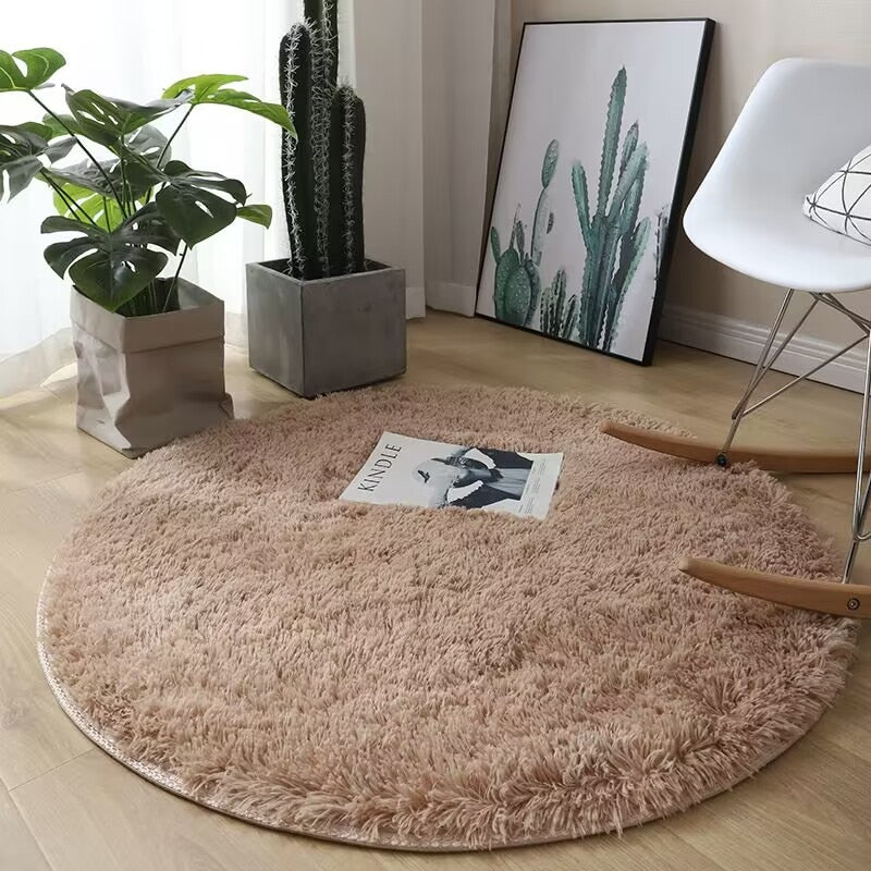 Tapis chambre ado rond fluffy