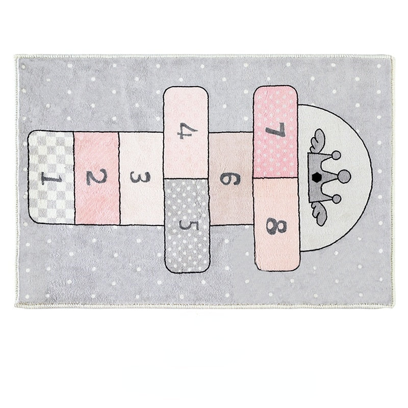 Tapis de jeu marelle pour enfant couronne