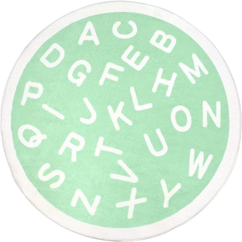 Tapis chambre enfant éducatif vert clair