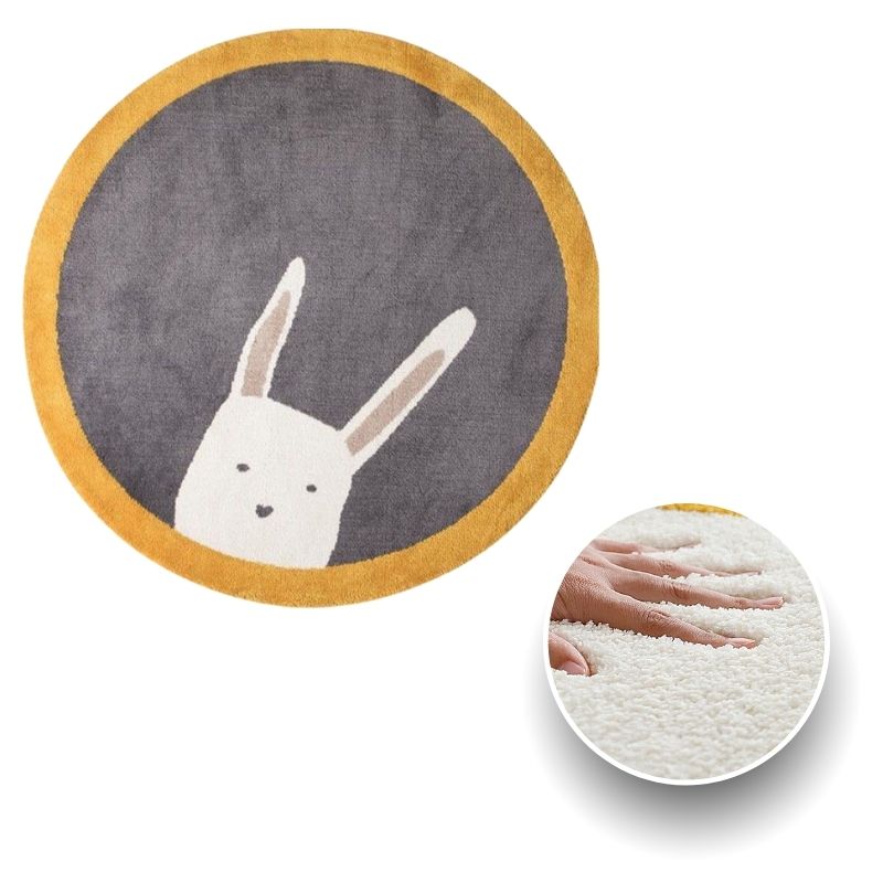 Tapis rond lapin pour chambre enfant