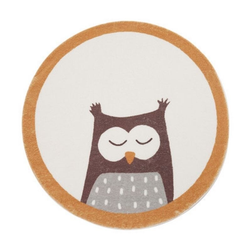 Tapis rond hiboux pour chambre enfant